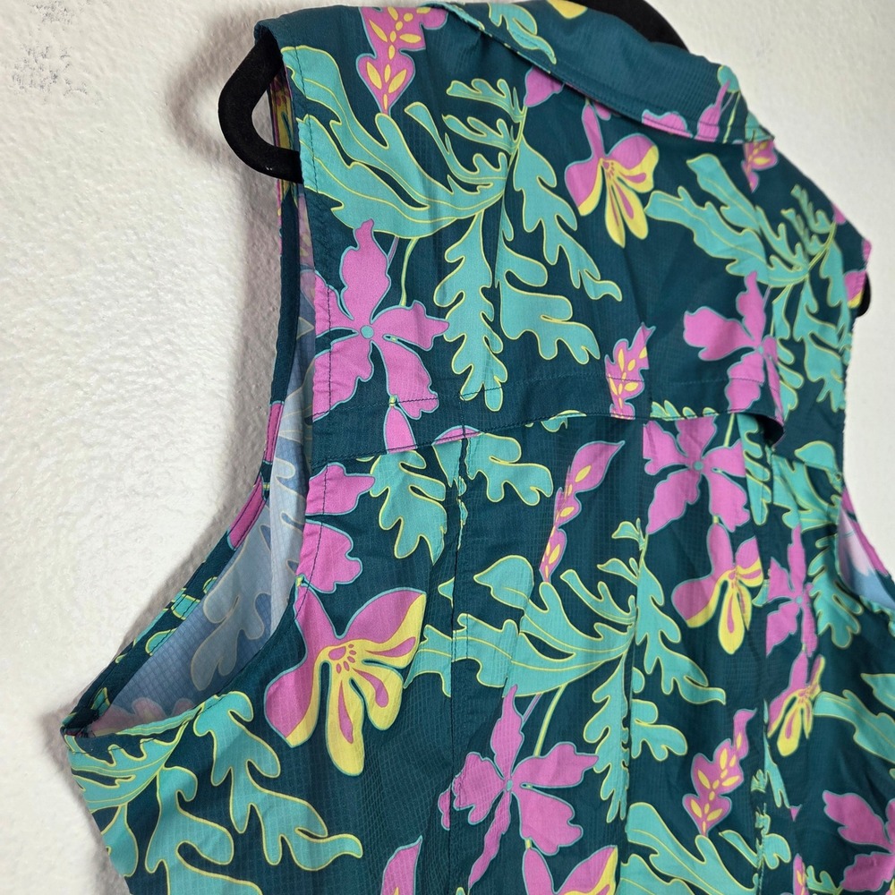 Reel Legends Sleeveless Fishing Shirt Tropical Floral‎ Vented Mesh Back 2X - Picture 5 of 9